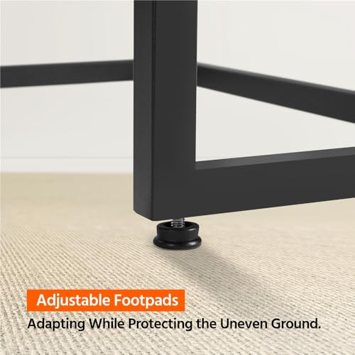 Yaheetech 42 Inch Console Table, Tempered Glass Entryway Table, 2-Tier Sofa Tables with Storage Shelves, Entrance Tables for Hallway Living Room, Black Yaheetech