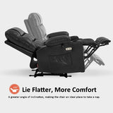 MCombo Zero Gravity Power Recliner Chair with Heat and Vibration Massage, Reclining Chair with USB Ports, Cup Holders for Living Room, Faux Leather PR621 (Black)