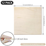 12 Pack Basswood Sheets 1/8 inch, 3mm Basswood for Laser Cutting, 12 x 12 inch Wood Slabs for Crafts, DIY Architectural Models Making, Wood Engraving, Staining Le Shang