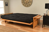 Kodiak Furniture Phoenix Queen Size Futon Set in Butternut Finish, Suede Black Kodiak Furniture