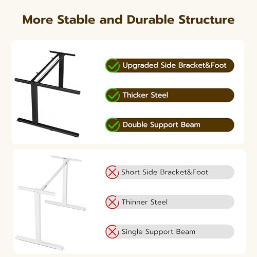 Acrolix 59 Inch L Shaped Standing Desk Adjustable Height, Electric Corner Standing Desk, Sit Stand Computer Table with Reversiable Splice Board,Light Rustic Brown Acrolix