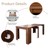 20"-118" Extendable Dining Table Console Table, Modern Large Dining Table for 2-14 People, Walnut Wood Kitchen Dining Room Table with Wood Legs, Farmhouse Extendable Console Table for Entryway Henf