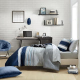 Nautica - Twin/Twin XL Comforter Set, Soft Brushed Bedding with a Relaxed Feel for Year-Round Use, 2 Piece Bed Set with Matching Pillowcase (Heathered Block Grey) Nautica