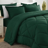 CozyLux Queen Comforter Set Emerald Green - Bed in a Bag Queen Size 7 Pieces, Luxury Soft Bed Set for All Seasons, Bedding Set with Down Alternative Comforter, Sheets, Pillowcases & Shams CozyLux