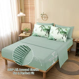 Dobuyly Green Queen Comforter Set 7 Piece Bed in a Bag Queen, Sage Green Floral Printed Comforter Set with Sheets, Soft Microfiber Botanical Flower Complete Bedding Set for All Season Dobuyly