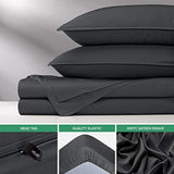 Pure Bamboo Full Sheets, Genuine 100% Organic Viscose Derived from Bamboo Bed Sheet Set, Luxuriously Soft & Cooling, Double Stitching, 2 Year Quality Promise (Full, Charcoal) Pure Bamboo
