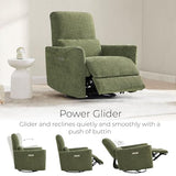 CHITA Power Recliner Chair Swivel Glider, FSC Certified Upholstered Living Room Nursery Reclining Sofa Chair with Lumbar Support, Green