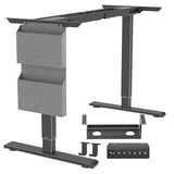 PulvinarVita Standing Desk Frame, Stand up Desk Frame Workstation, Electric Adjustable Legs, 3 Memory Height Settings, with Cable Management Tray and Storage Bag, 2pcs Headphone Hook PulvinarVita