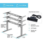 PROGRESSIVE AUTOMATIONS Standing Desk Frame Dual Motor. Adjustable Height and Width, 3 Stages Electric Legs for sit Stand desks. Suites Tops from 48" to 73" FLT-02 Grey PROGRESSIVE AUTOMATIONS