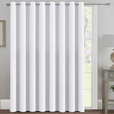 H.VERSAILTEX Patio White Curtains 100x84 Inches for Sliding Door Extral Wide Blackout Curtain Panels Thermal Insulated Room Divider - Grommet Top, 7' Tall by 8.5' Wide H.VERSAILTEX