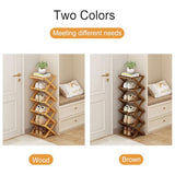 YYW Shoe Rack, Foldable Bamboo Shoes Shelf, Freestanding Shoe Storage Organiser for Entryway, Hallway, Bedroom, Closet (Brown, 6 Layers) YYW