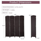 Capacmkseh Room Dividers Panel for Room Separation, Wood Wall Panels Folding Privacy Screens, Partition Room Dividers 5.57 Ft Tall, 4 Panels Capacmkseh