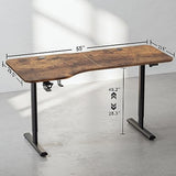 FEZIBO Height Adjustable Electric Standing Desk, 63 x 24 Inches Stand up Table, Sit Stand Home Office Desk with Splice Board, Rusticbrown FEZIBO