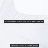 2-Pack Pure Cotton Twin XL Fitted Sheet for Adjustable Bed Split King, 600 TC 16" Deep Pocket Egyptian Cotton Fitted Sheet (2pcs, Twin XL, White) Shunjie.Home