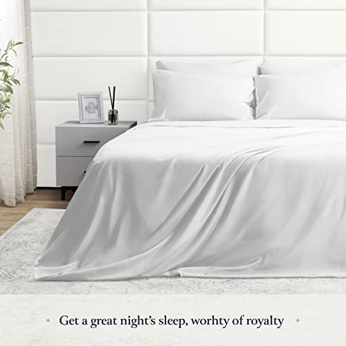 BELADOR Silky Soft King White Sheet Set -Luxury 6 Piece Bed Sheets for King Size Bed, Secure-Fit Deep Pocket Sheets with Elastic, Breathable Hotel Sheets & Pillowcase Set, Wrinkle Free Oeko-Tex Sheet