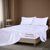 ZOYER 100% Cotton Sheets – Full Size Percale Bedding, Cooling & Breathable, Durable with a Crisp, Soft & Comfortable Feel, 16" Deep Pocket, 4-Piece Set, Blue Autumn ZOYER