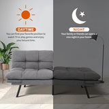 MUUEGM Futon Sofa Bed 71" Ash Convertible Memory Foam Futon Couch Bed Modern Loveseat Sleeper with Adjustable Backrests Armrests for Living Room,Small Space,Office MUUEGM