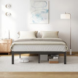 COMASACH Queen Bed Frame Heavy Duty,14" High Black Metal Platform Bed Frame,Sturdy Steel Frame,Support up to 3500lbs,No Box Spring Needed,Noise-Free,Easy Assembly COMASACH