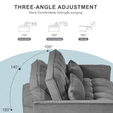 3 in 1 Convertible Sleeper Sofa Bed,Modern Velvet Loveseat Futon Couch Pullout Couches Bed,Small Love Seat Lounge Sofa w/Reclining Backrest, Toss Pillows, Furniture for Living Room (Dark Gray) YHUBHSIS