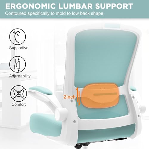 Mimoglad Office Chair, High Back Ergonomic Desk Chair with Adjustable Lumbar Support and Headrest, Swivel Task Chair with flip-up Armrests for Guitar Playing, 5 Years Warranty Mimoglad