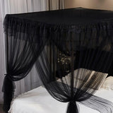 Kertnic Black Canopy Bed Curtains for Girls & Adults, Queen King Bed Canopy Drapes Netting, Practical Mosquito Net for Bed (King- 86" W*78" L*82" H)