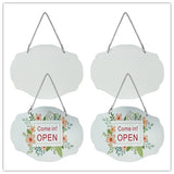 Sublimation Door Hanger Blanks 4 Pack Thick Door Welcome Board Sign and Wall Window Garden Hanging Ornaments Double Sides with Chain Personalized MDF Decoration Supplies Lsgdcth