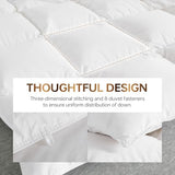 C&W Down Comforter Twin, All Season Duvet Insert - Medium Warmth, 100% Cotton Shell, 30oz Fill Weight, Soft, Noiseless & Breathable, Machine Washable, 3D Baffle Box, White (68"x90") C&W