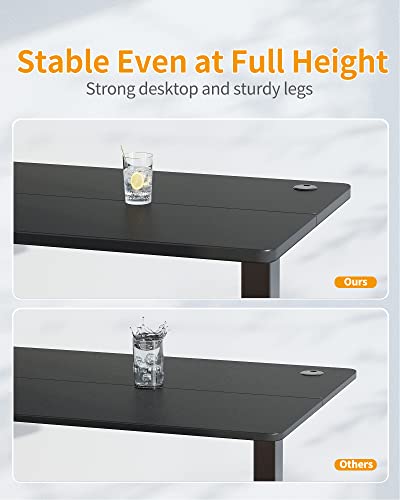 CubiCubi Electric Standing Desk, 48 x 24 Inches Height Adjustable Sit Stand Desk, Ergonomic Home Office Computer Workstation, Black CubiCubi