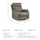 Signature Design by Ashley Crestmeade Modern Dual Motor Power Lift Recliner with Adjustable Backrest, USB Ports, Heat and Massage Function, Light Brown