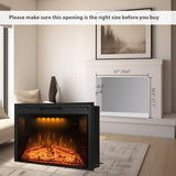 Benrocks 40'' Electric Fireplace Inserts, Recessed & Built in Wall Electric Fireplace Heater with Fire Crackling Sound, Adjustable Top Light & Flame Speed, Overheating Protection, 750/1500W Black Benrocks