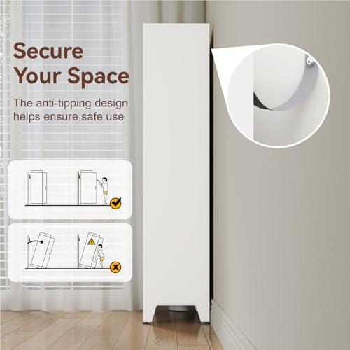 XIOMIOHTRQ Metal Storage Cabinet, 71” Tall Kitchen Pantry Cabinets, Steel File Cabinet with 4 Doors & Adjustable Shelves and Drawer for Kitchen, Dining Room, Living Room, Bathroom XIOMIOHTRQ