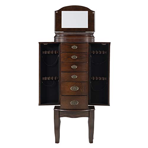 Powell Italian Influenced Transitional Espresso Jewelry Armoire,Brown Powell Furniture