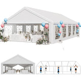 YITAHOME 20x33 ft Party Tent Heavy Duty Outdoor Wedding Event Shelters Upgraded Galvanized Canopy with Large White Roof, Removable PVC Sidewalls & 3 Storage Bags, White YITAHOME