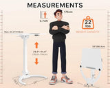 JOY worker Foldable Mobile Standing Desk, Height Adjustable Sit Stand Desk, 90° Tiltable Rolling Laptop Table, Portable Workstation with Wheels Non-Slip Mat for Home Office, Holds Up to 22lbs, White JOY worker