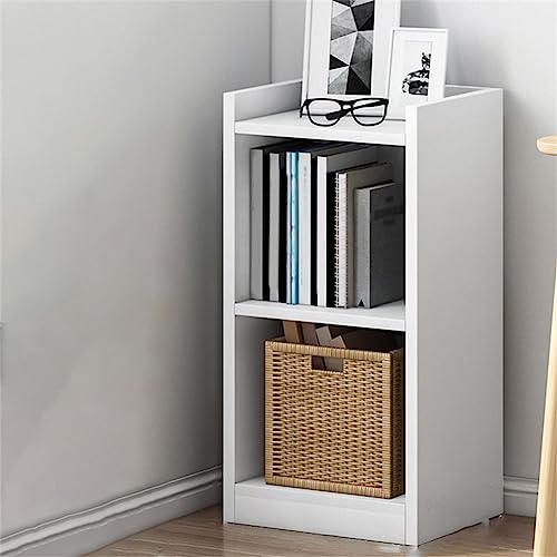 KWOKING Modern Narrow Corner Bookshelf – Stylish Engineered Wood Floor Bookcase for Small Spaces KWOKING