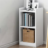 KWOKING Modern Narrow Corner Bookshelf – Stylish Engineered Wood Floor Bookcase for Small Spaces KWOKING