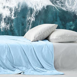 DOWNCOOL Cooling Comforter Queen Size, Blue Cooling Blanket for Hot Sleeper, Lightweight & Breathable Blanket for Night Sweats,Dual-Side Cooling Summer Bedding,90"X90" DOWNCOOL