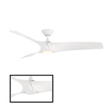 Zephyr Smart Indoor and Outdoor 3-Blade Ceiling Fan 52in Matte White with Adjustable CCT 2700K-3000K-4000K-5000K LED Light Kit and Remote Control works with Alexa, and iOS or Android App Modern Forms