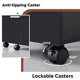 DEVAISE 3 Drawer Wood Mobile File Cabinet, Rolling Filing Cabinet for Letter/A4 Size, Black DEVAISE