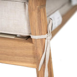 Christopher Knight Home Katarina Patio Acacia Wood Loveseat Furniture, Outdoor Loveseat Sofa with Comfy Fabric Cushions, 2-Seater Sofa with Handwoven Rope Backrest for Garden, Light Brown+Beige Christopher Knight Home