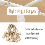 Rutile 10'x20' Carport Canopy ONLY Tent Garage Replacement Top Tarp Car Shelter Cover w/Ball Bungees Beige (Only Top Cover, Frame is not Included) Generic