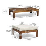 Christopher Knight Home Alice Outdoor 5 Piece Acacia Wood Sofa Set, Teak Finish, Beige Christopher Knight Home