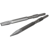 XtremepowerUS 2-Pieces Point and Flat Concrete Chisels for Electric Demolition Jack Hammer 5/8" Hex Shank 2pc Chisel Bit Set,Silver XtremepowerUS