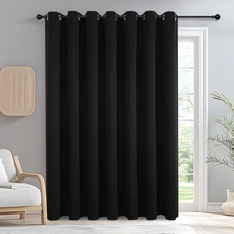 IGEMAEVE 100% Blackout Curtains for Bedroom Living Room, Sliding Door Curtains 84 Inch Length, Extra Wide Privacy Room Divider Grommet Thermal Insulated Drape for Patio Door Window(W100 x L84,1 Panel) IGEMAEVE