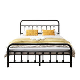 Vengarus Metal Bed Frame,Queen Size Bed Frame with Headboard,Structurally Stable, Heavy Duty Steel Slat Supported,Under Bed Storage,No Box Spring Needed,14 Inch,Black Vengarus