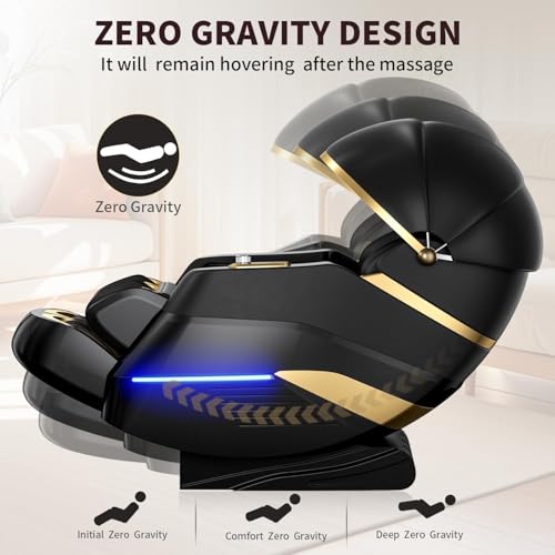 2026 Upgrade Massage Chair sleeping pod Full Body,Zero Gravity 3D SL-Track Shiatsu Massage Recliner Chair Built-in Heat System Airbag Massage with Body Scan, Deep Yoga Stretch, Foot And Back massage Dr.hiumi