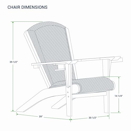 Cambridge Casual Auburn Padded Upholstered Outdoor Adirondack Chair, Teak Wood and All-Weather Wicker