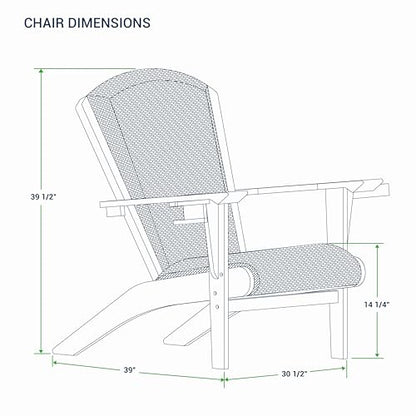 Cambridge Casual Auburn Padded Upholstered Outdoor Adirondack Chair, Teak Wood and All-Weather Wicker