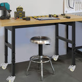60'' Adjustable Workbench, Solid Wood Work Bench Table with Wheels and Power Outlet, Rolling Workbench Large Load Capacity Garage Workbench for Workshop,Office,Home climblocka