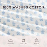 Laura Ashley - Queen Sheet Set, Crisp & Cool Sheets w/a Naturally Smooth Cotton Percale Feel, Deep Pocket, Bed Sheets with Matching Pillowcases & Fitted Sheet (Francesca Blue) Laura Ashley